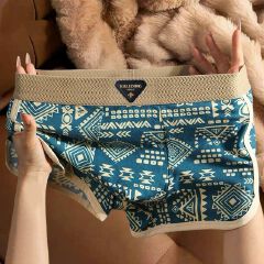 3PCS/SET Men's Underwear American Retro Ethnic Style Flat Leg Pants Breathable Soft Men Underpant Trendy Men's Boxer Shorts