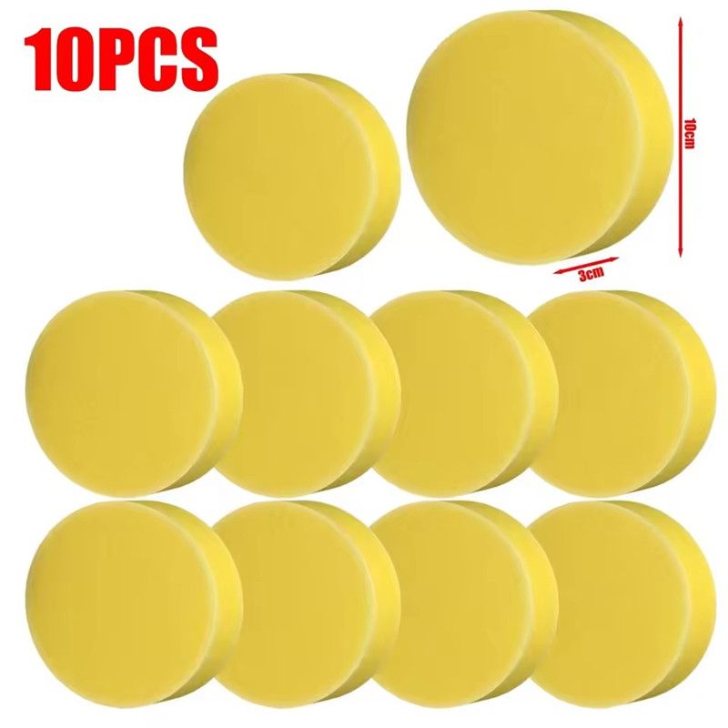 10PCS Car Wash Wax Sponge Wipe Car with Round Car Wash Wax Polishing Care Sponge Car Supplies Do Not Hurt Car Cleaning Artifacts