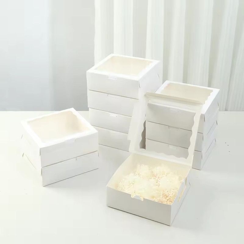 5Pcs Clear Square Cake Boxes with Window Candy Chocolate Pastry Packaging Box Jewelry Toys Gift Display Boxes Party Favors