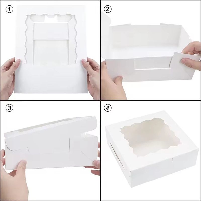 5Pcs Clear Square Cake Boxes with Window Candy Chocolate Pastry Packaging Box Jewelry Toys Gift Display Boxes Party Favors