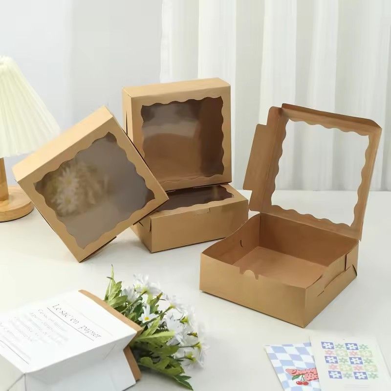 5Pcs Clear Square Cake Boxes with Window Candy Chocolate Pastry Packaging Box Jewelry Toys Gift Display Boxes Party Favors