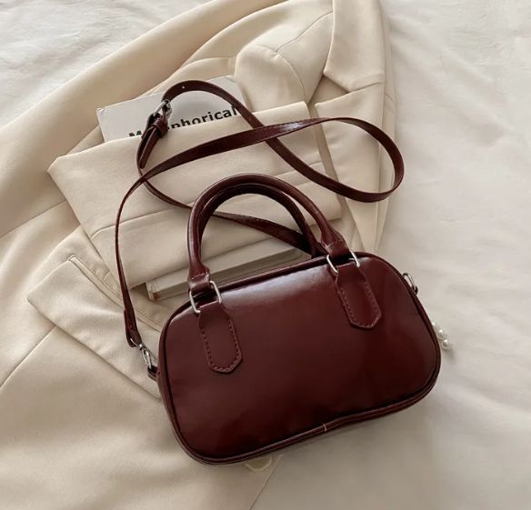 Retro Pu Leather Shoulder Pillow Bags for Women Simple Solid Color Ladies Phone Crossbody Bag Casual Female Handbag Purse Clutch