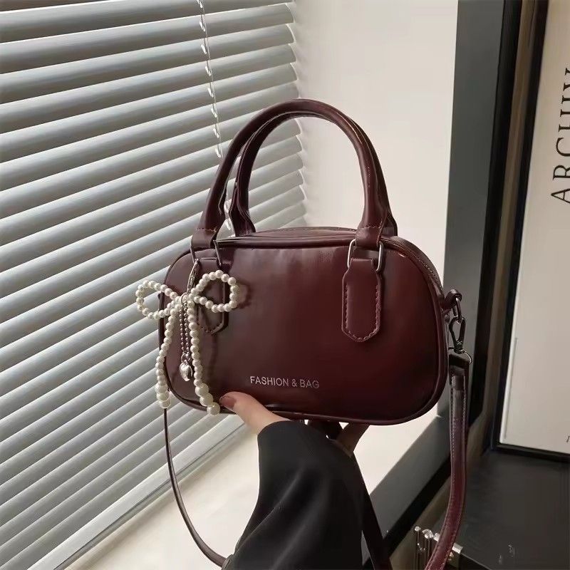 Retro Pu Leather Shoulder Pillow Bags for Women Simple Solid Color Ladies Phone Crossbody Bag Casual Female Handbag Purse Clutch