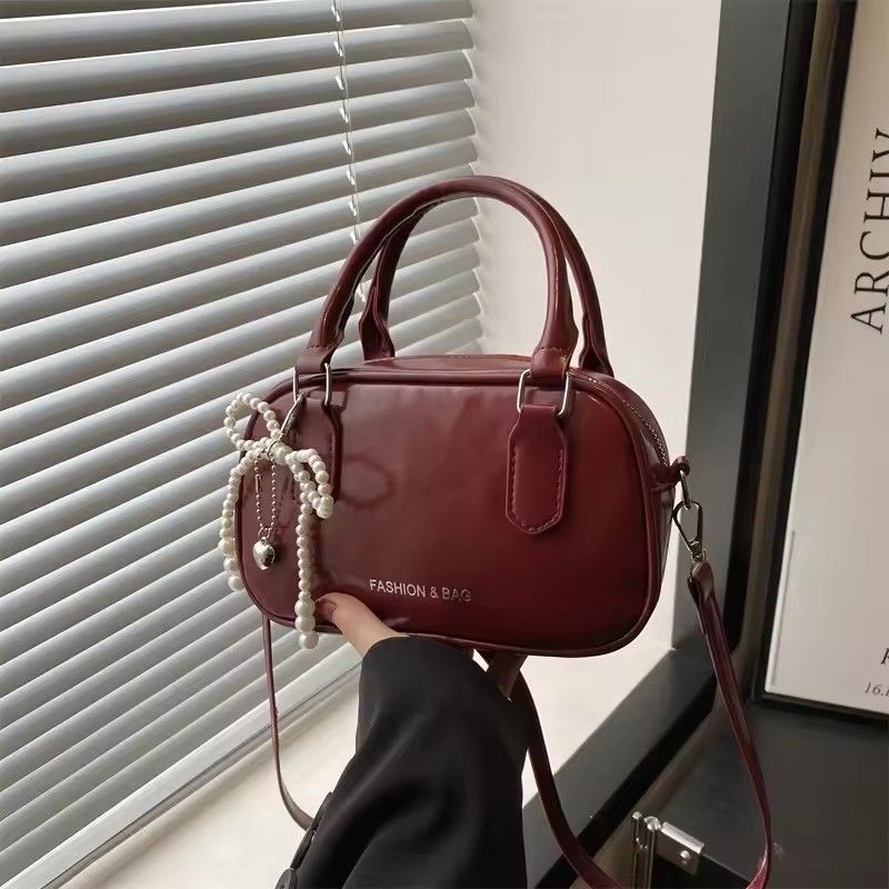Retro Pu Leather Shoulder Pillow Bags for Women Simple Solid Color Ladies Phone Crossbody Bag Casual Female Handbag Purse Clutch