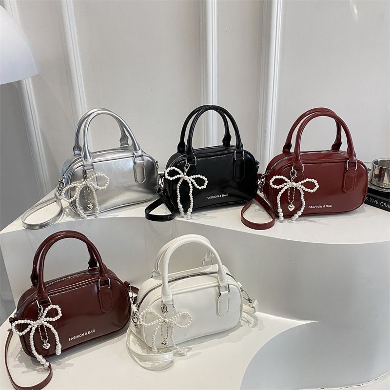 Retro Pu Leather Shoulder Pillow Bags for Women Simple Solid Color Ladies Phone Crossbody Bag Casual Female Handbag Purse Clutch