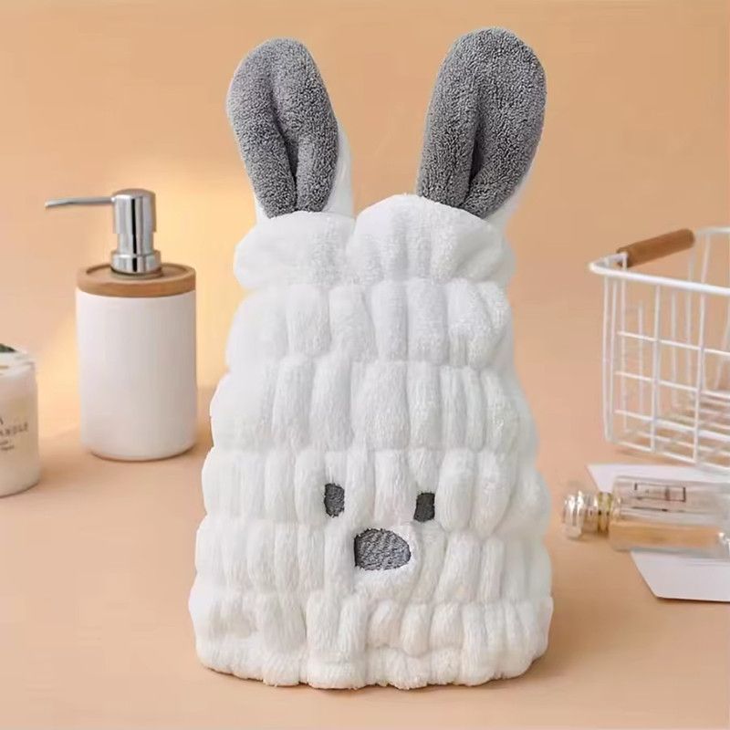 1PC Creative Rabbit Design Hair Drying Cap, Cute Cartoon Hair Towel For Bathroom, Elastic Super Absorbent Shower Cap