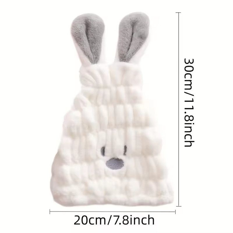1PC Creative Rabbit Design Hair Drying Cap, Cute Cartoon Hair Towel For Bathroom, Elastic Super Absorbent Shower Cap