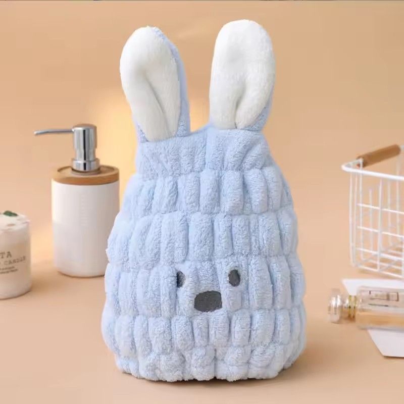1PC Creative Rabbit Design Hair Drying Cap, Cute Cartoon Hair Towel For Bathroom, Elastic Super Absorbent Shower Cap
