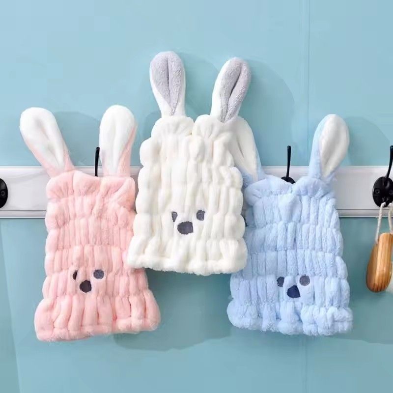 1PC Creative Rabbit Design Hair Drying Cap, Cute Cartoon Hair Towel For Bathroom, Elastic Super Absorbent Shower Cap