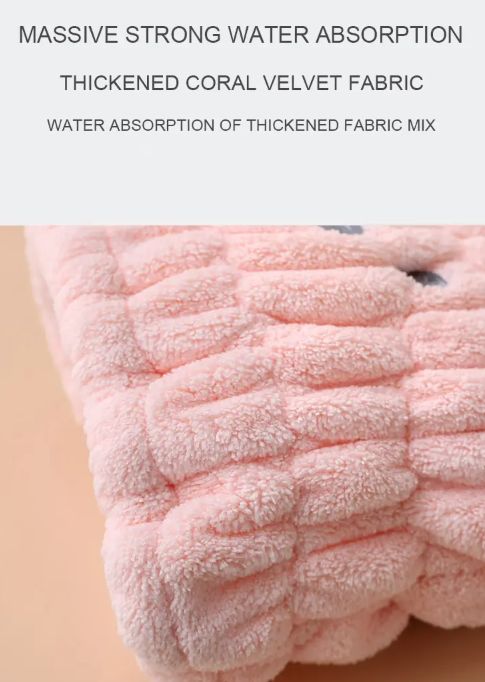 1PC Creative Rabbit Design Hair Drying Cap, Cute Cartoon Hair Towel For Bathroom, Elastic Super Absorbent Shower Cap
