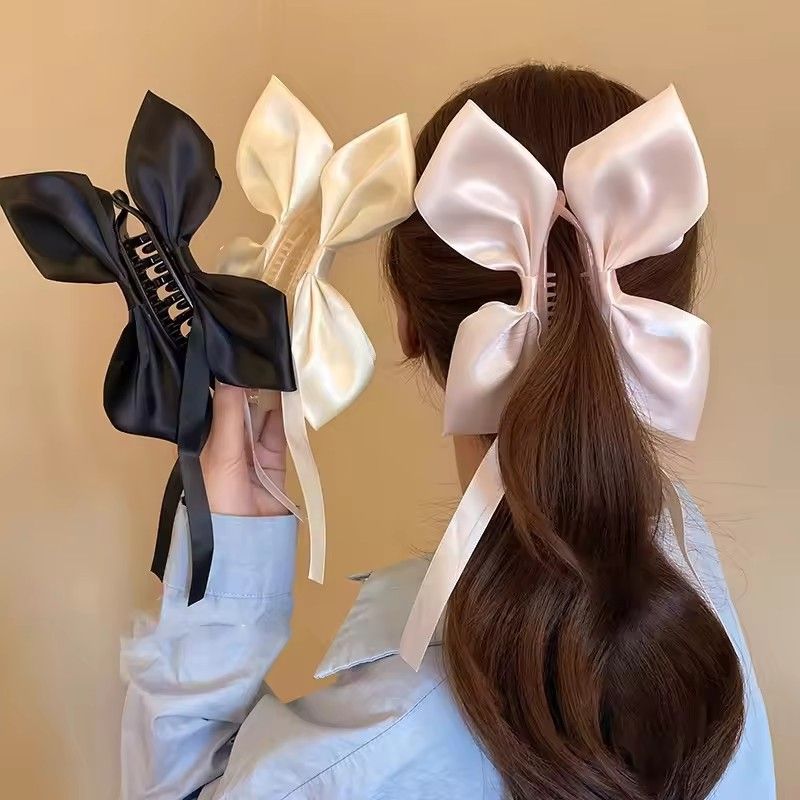 1PC Sophisticated Ladies' Bow Ribbon Hair Claw; Banana Clip in Solid Color; Everyday Elegant Headband; Hair Tail Accessory
