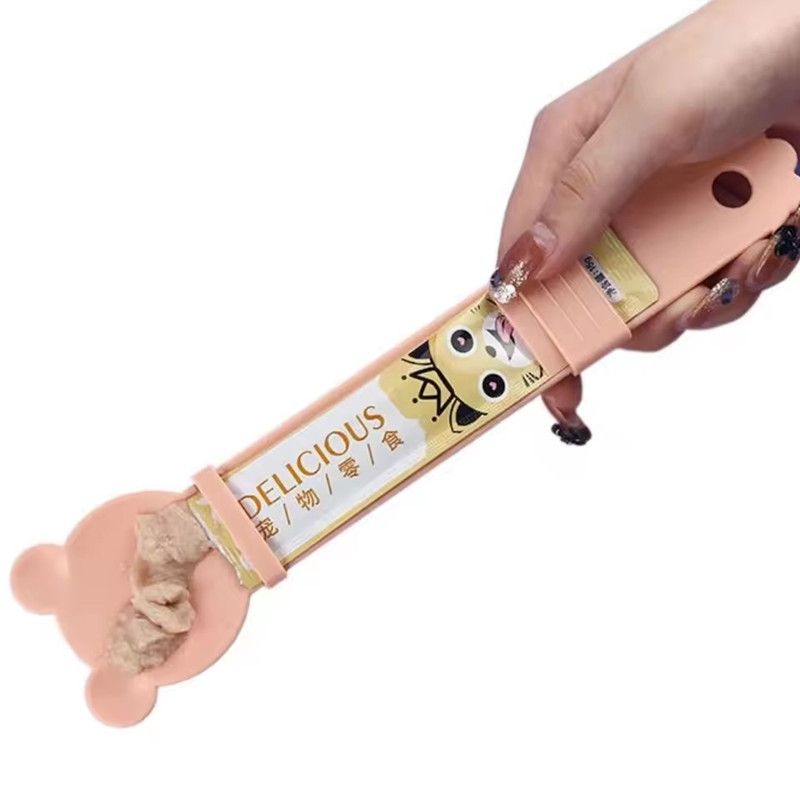 1PC Practical Cute Cat Feed Spoon Squeeze Portable Pet Feeder Wet Semi-liquid Foods Pet Supplies