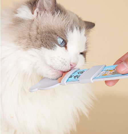 1PC Practical Cute Cat Feed Spoon Squeeze Portable Pet Feeder Wet Semi-liquid Foods Pet Supplies