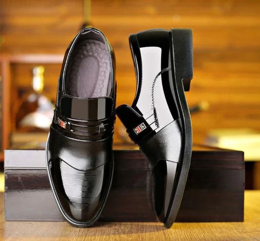 Designer's New Men's Formal Leather Shoes, Casual Business Non Slip Shoes, Fashionable Work Shoes, Comfortable Men's Flat Shoes