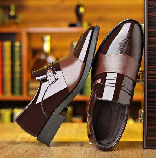 Designer's New Men's Formal Leather Shoes, Casual Business Non Slip Shoes, Fashionable Work Shoes, Comfortable Men's Flat Shoes