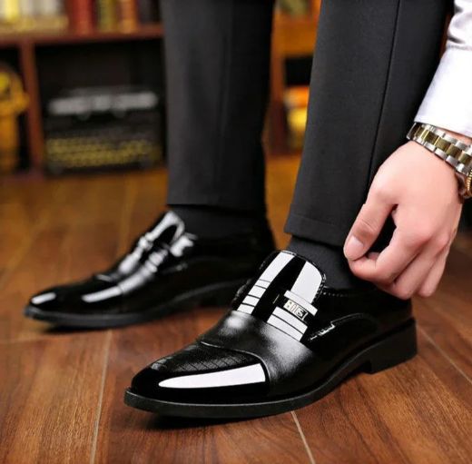 Designer's New Men's Formal Leather Shoes, Casual Business Non Slip Shoes, Fashionable Work Shoes, Comfortable Men's Flat Shoes
