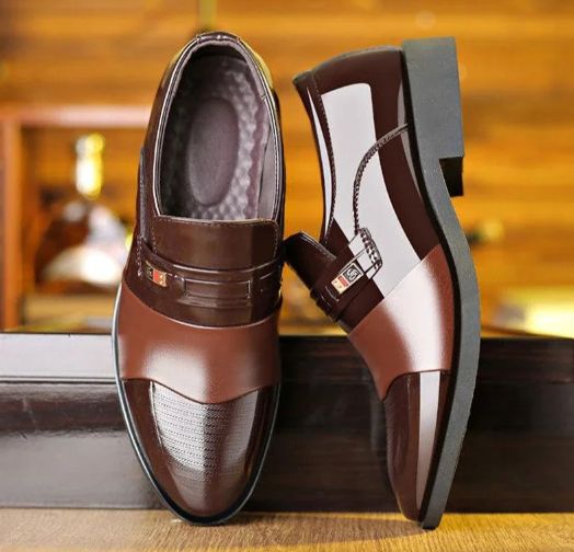 Designer's New Men's Formal Leather Shoes, Casual Business Non Slip Shoes, Fashionable Work Shoes, Comfortable Men's Flat Shoes
