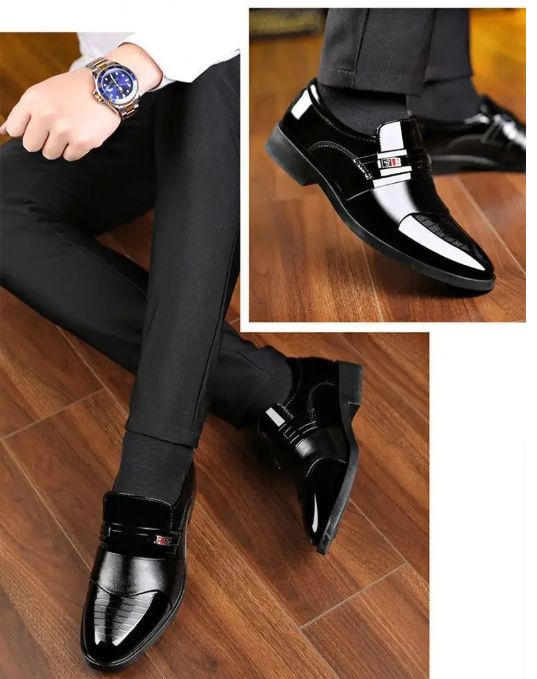 Designer's New Men's Formal Leather Shoes, Casual Business Non Slip Shoes, Fashionable Work Shoes, Comfortable Men's Flat Shoes