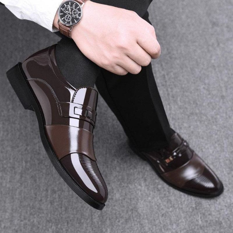 Designer's New Men's Formal Leather Shoes, Casual Business Non Slip Shoes, Fashionable Work Shoes, Comfortable Men's Flat Shoes