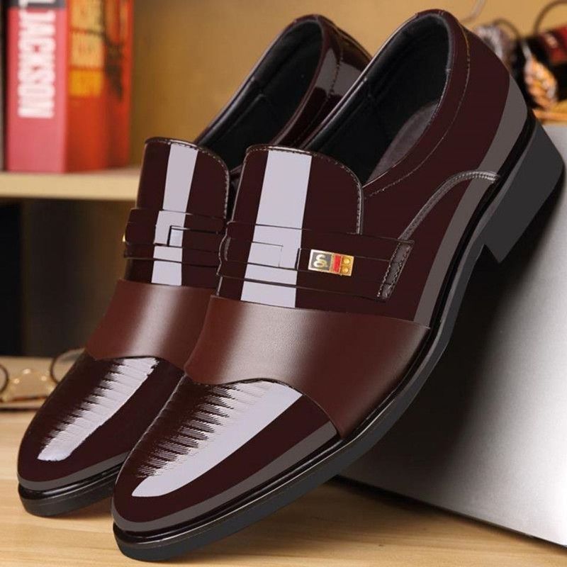 Designer's New Men's Formal Leather Shoes, Casual Business Non Slip Shoes, Fashionable Work Shoes, Comfortable Men's Flat Shoes