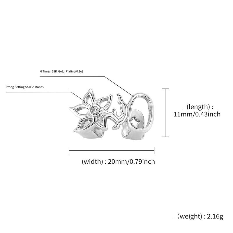 TOPGRILLZ Glossy Double Hollow Flower Tooth Grillz For Women Gold Silver Color Daily Wearable Tooth Jewelry Dental Grills B2-1057