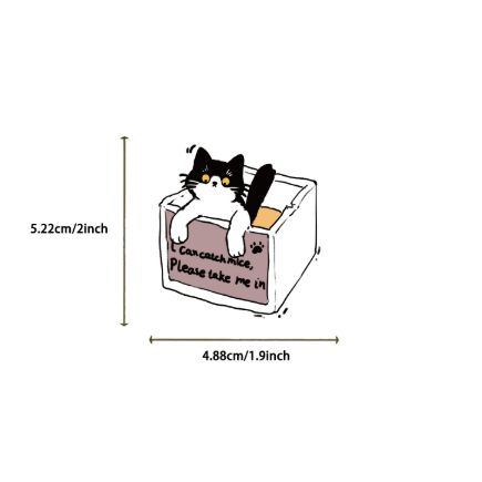 50PCS Cartoon Black and White Cats Waterproof Graffiti Stickers for Helmet Bicycle Hand Account Pencil Case Decals