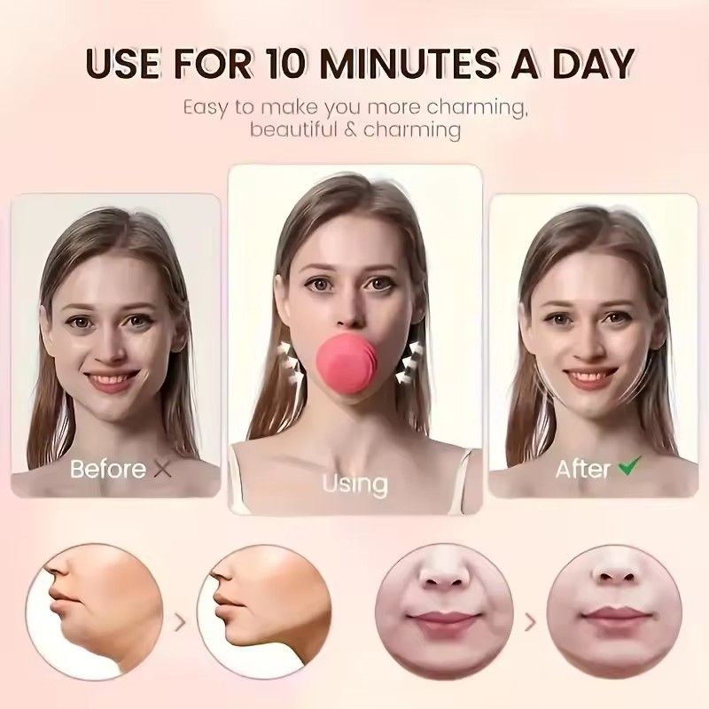 1PCS V Shape Face Slimming Tool Skin Firming Jaw Trainer Massager Double Chin Reducer Jawline Exerciser, Beauty Health C-348