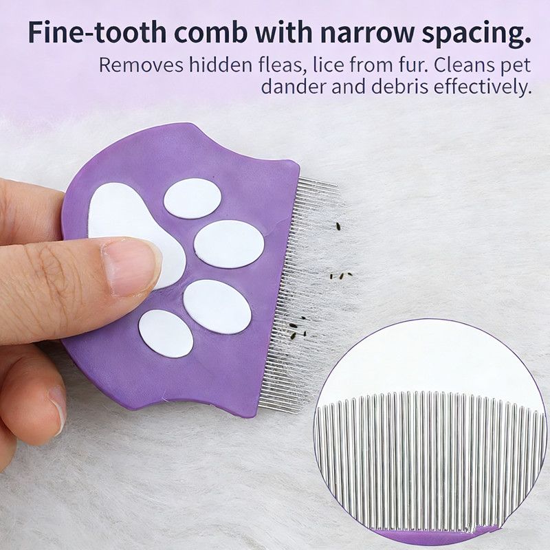 1PC Pet Comb, Dog Mini Face Comb for Hair Removal, Cat Flea Comb, Grooming Tool for Small Pets, Efficient De-shedding Supplies