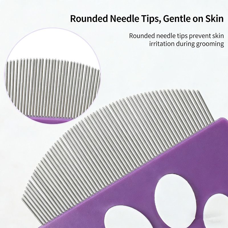 1PC Pet Comb, Dog Mini Face Comb for Hair Removal, Cat Flea Comb, Grooming Tool for Small Pets, Efficient De-shedding Supplies