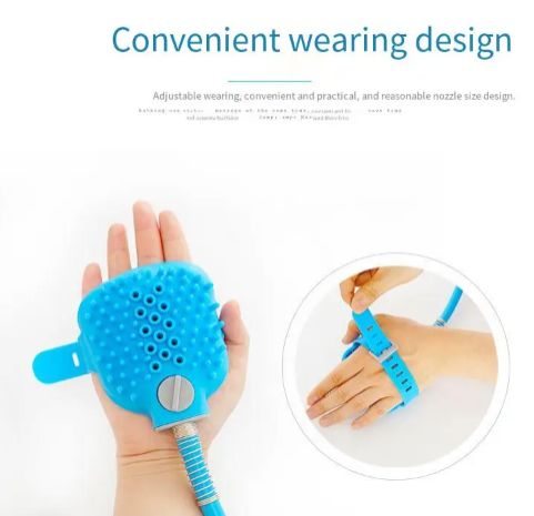 Pet Bathing Sprayer Nozzle Hose Dog Shower Head Handheld Silicone Massage Brush Cats Dogs Cleaning Washing Supplies