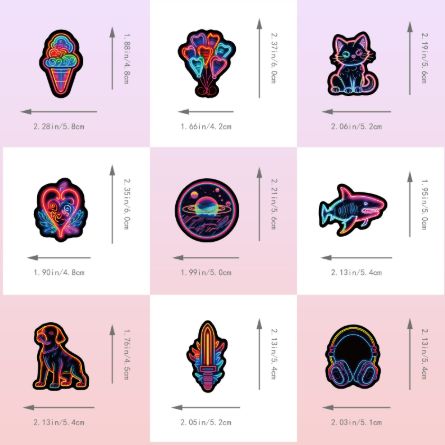 50PCS Funny Neon Light Cartoon Stickers DIY Cool Graffiti Sticker for Laptop Luggage Bike Snowboard Waterproof Decal Toys H-66