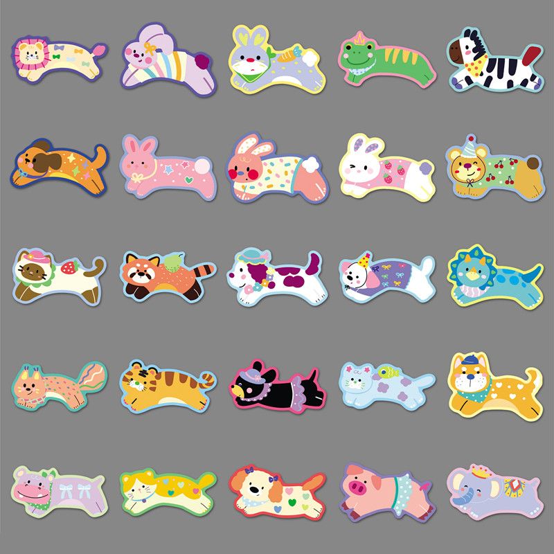 50Pcs Original Running Animal Stickers Kawaii Hand-Drawn Non-Infringing Cute Pet Stickers for DIY Journal Guka AnimeWorlds Store