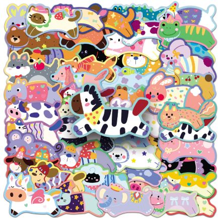 50Pcs Original Running Animal Stickers Kawaii Hand-Drawn Non-Infringing Cute Pet Stickers for DIY Journal Guka AnimeWorlds Store
