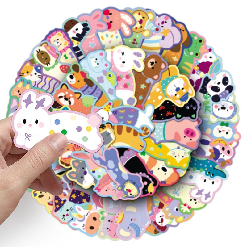 50Pcs Original Running Animal Stickers Kawaii Hand-Drawn Non-Infringing Cute Pet Stickers for DIY Journal Guka AnimeWorlds Store