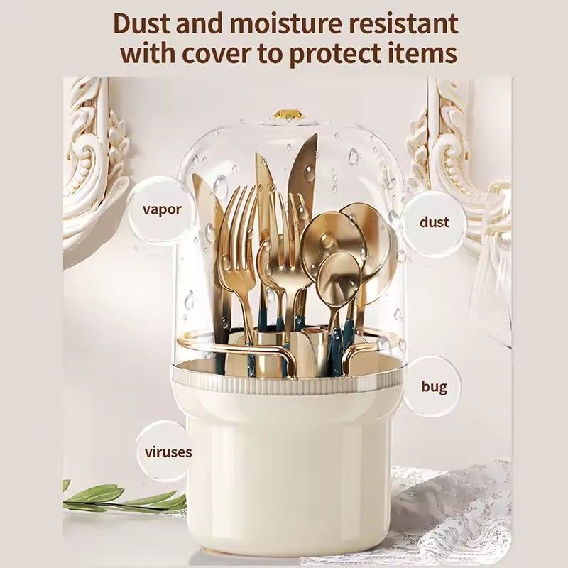 1PC Rotating Makeup Brush Storage Box Portable Multifunction Dust Proof Desktop Organizer Lipstick Shadow Cosmetic Holder