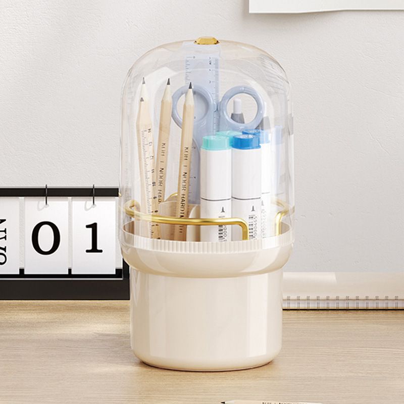 1PC Rotating Makeup Brush Storage Box Portable Multifunction Dust Proof Desktop Organizer Lipstick Shadow Cosmetic Holder
