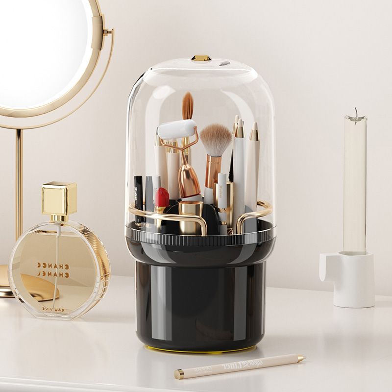 1PC Rotating Makeup Brush Storage Box Portable Multifunction Dust Proof Desktop Organizer Lipstick Shadow Cosmetic Holder