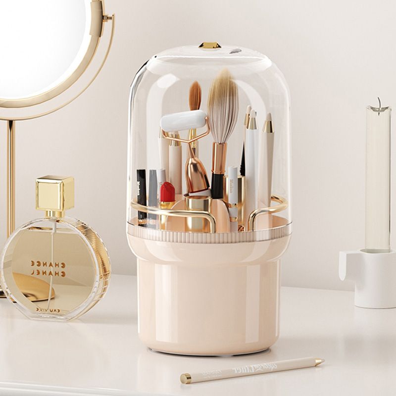 1PC Rotating Makeup Brush Storage Box Portable Multifunction Dust Proof Desktop Organizer Lipstick Shadow Cosmetic Holder