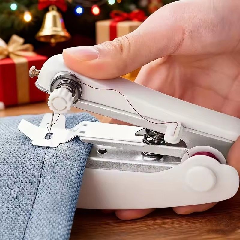 Home Handheld Sewing Machine Protable Outdoor Travel Clothes Fabrics DIY Stitchin Sew Tool Mini Manual Stitch Needlework Machine