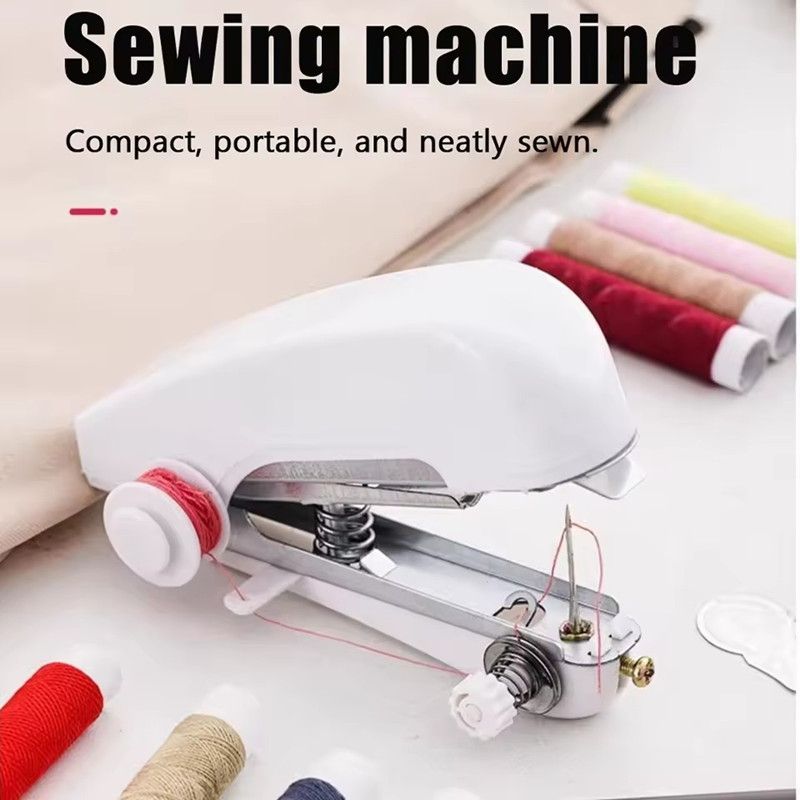 Home Handheld Sewing Machine Protable Outdoor Travel Clothes Fabrics DIY Stitchin Sew Tool Mini Manual Stitch Needlework Machine