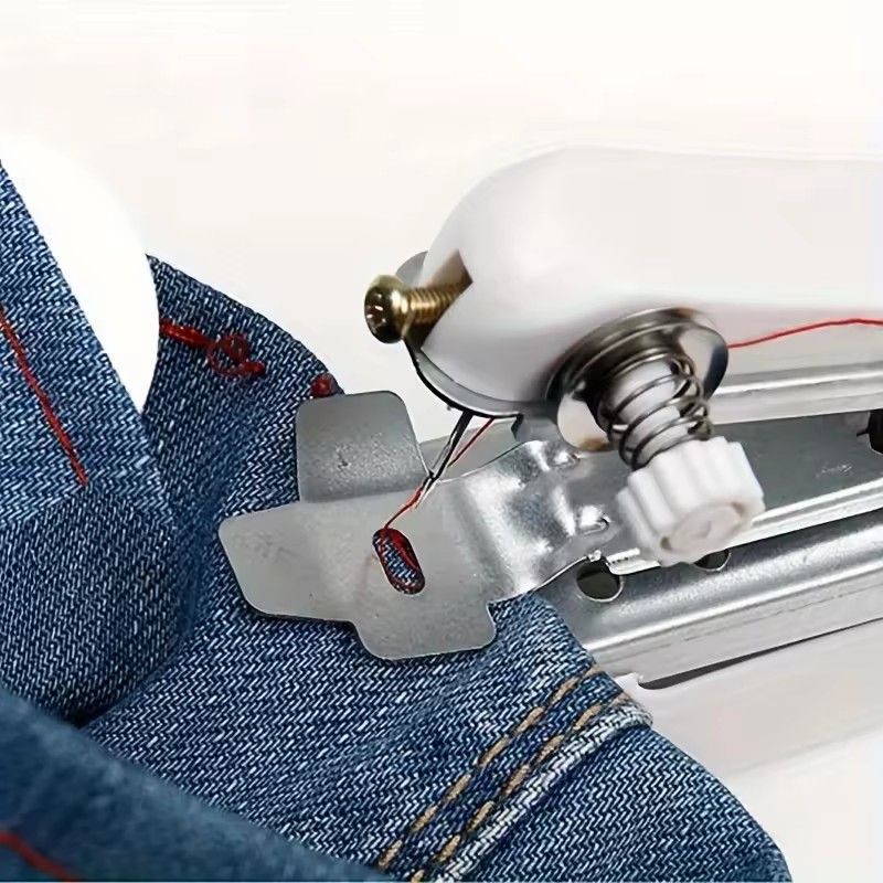 Home Handheld Sewing Machine Protable Outdoor Travel Clothes Fabrics DIY Stitchin Sew Tool Mini Manual Stitch Needlework Machine