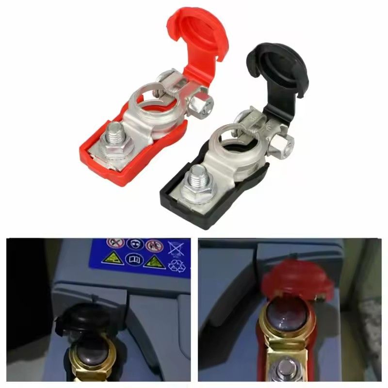 2Pcs Car Battery Terminal Wire Cable Clamp Top Quick Post Terminal Positive & Negative Electric Connector Clamps Auto Accessorie C-678