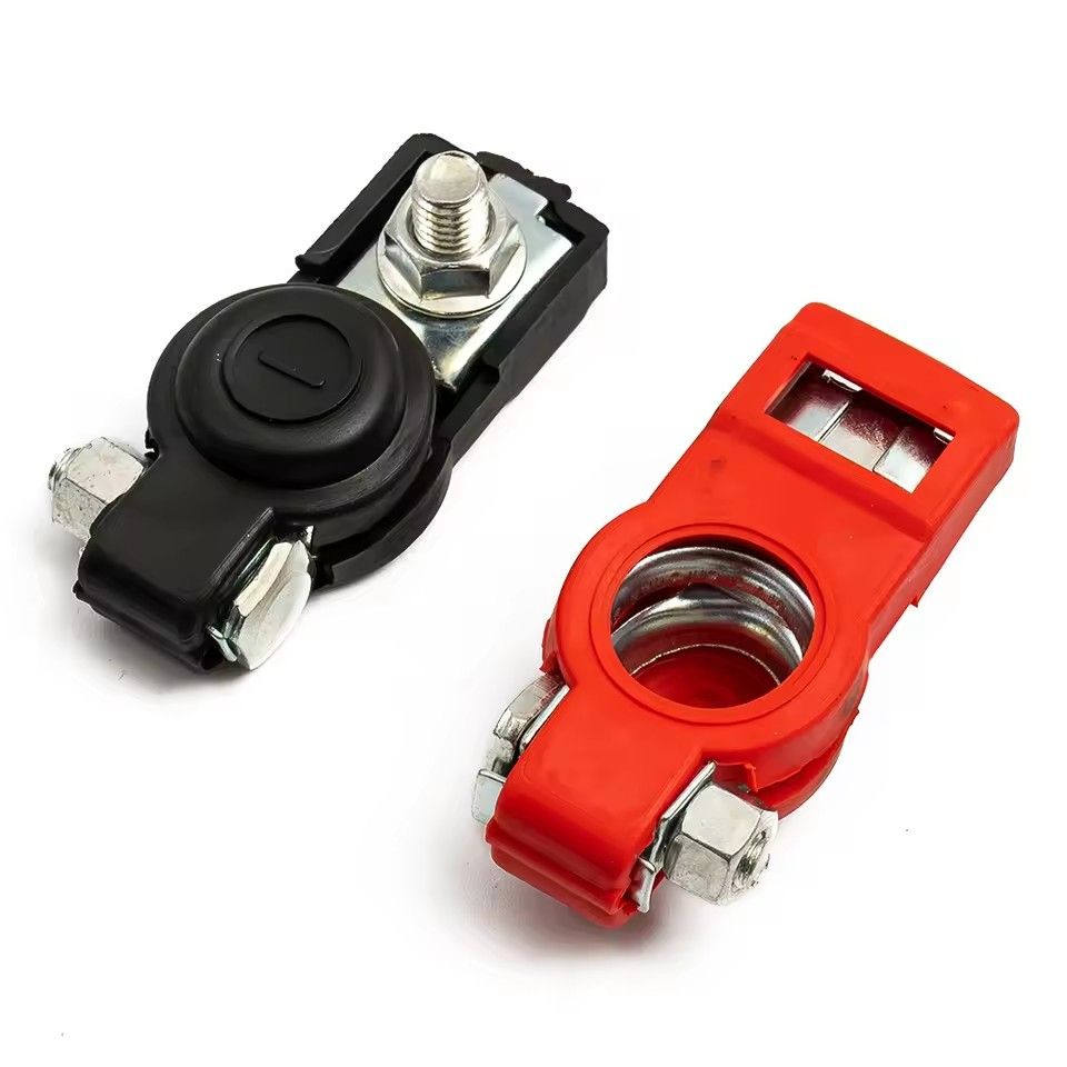 2Pcs Car Battery Terminal Wire Cable Clamp Top Quick Post Terminal Positive & Negative Electric Connector Clamps Auto Accessorie C-678