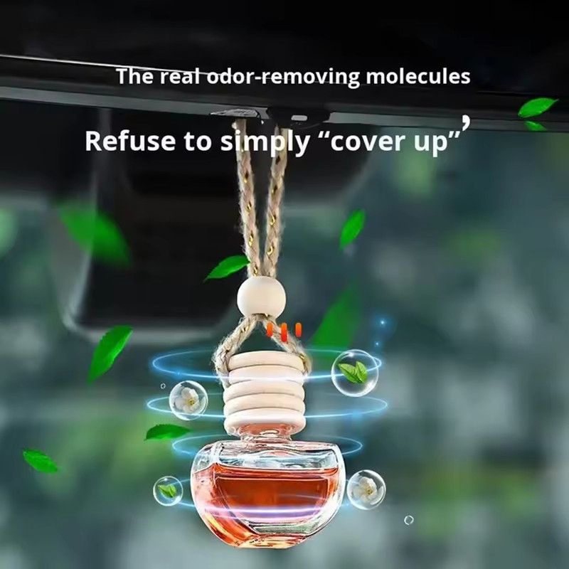 Car Fragrance Bottle Ornament Hanging Empty Bottles Heart Shaped Essential Oil Diffuser Air Freshener Scent Interior Accessory