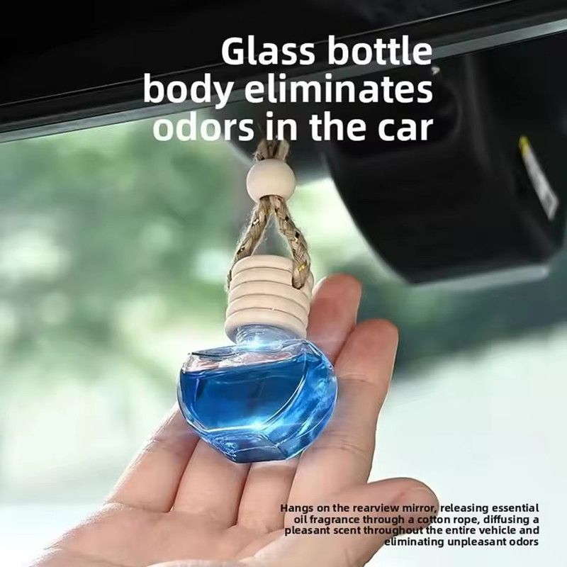 Car Fragrance Bottle Ornament Hanging Empty Bottles Heart Shaped Essential Oil Diffuser Air Freshener Scent Interior Accessory