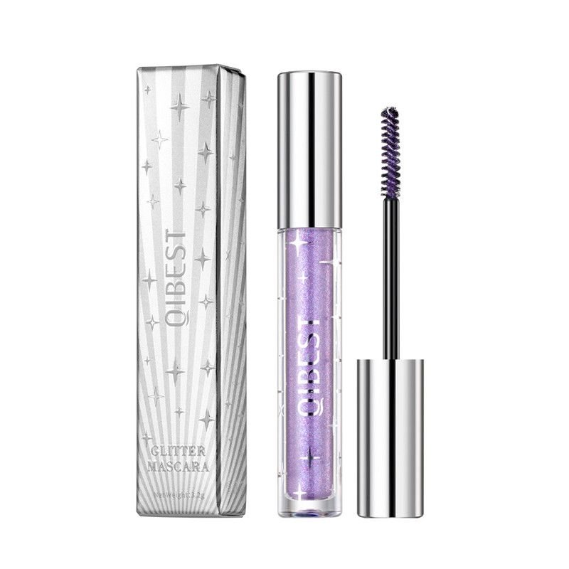 1PC QIBEST Colored Mascara Quick Dry Longlasting Waterproof Sweatproof Curling Shiny Sequins Eyelash Sexy Mascara Shimmer Makeup view 9