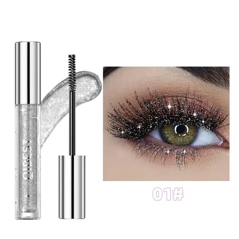 1PC QIBEST Colored Mascara Quick Dry Longlasting Waterproof Sweatproof Curling Shiny Sequins Eyelash Sexy Mascara Shimmer Makeup view 10