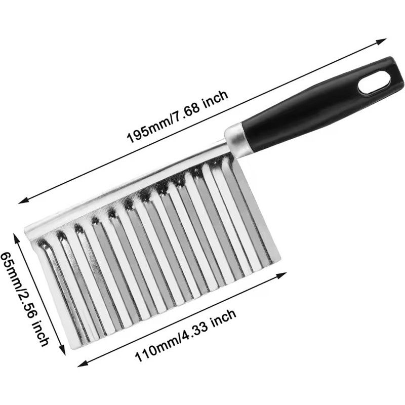 Potato Cutter Stainless Steel Serrated Blade Vegetable Fruits Slicer Wavy Knife Chopper Cucumber Garnishing Knife Kitchen Tool