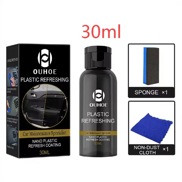30ml Plastics Refreshing Coating Agent Car Refurbishment Cleaning Agent Automotive Interior Cleaning Agent With Sponge And E-1261