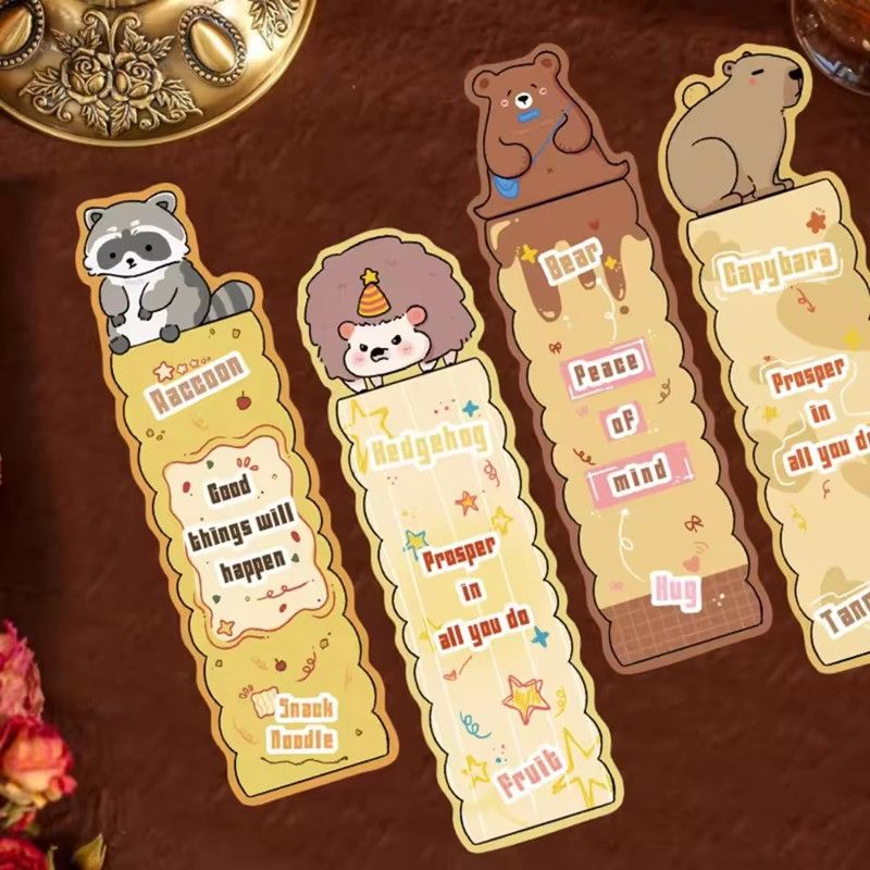 30pcs Cartoon Animals Reading Bookmark Set UV Coated Cardstock 4x15cm DIY Scrapbooking Journal Supplies for Book Lovers Gifts